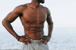 A cropped shot of a man’s torso