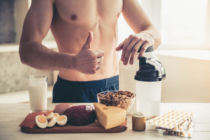 A man taking supplements