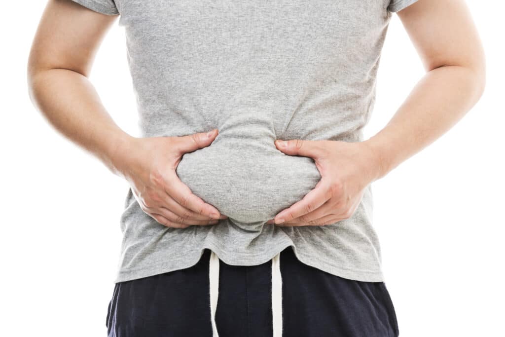 Fat male stomach
